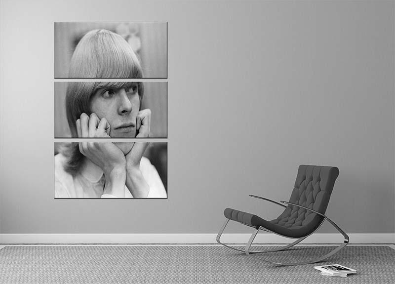 David Bowie with hair 3 Split Panel Canvas Print - Canvas Art Rocks - 2