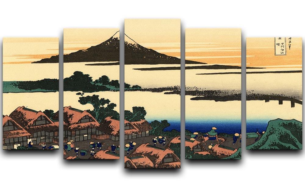 Dawn at Isawa in the Kai province by Hokusai 5 Split Panel Canvas  - Canvas Art Rocks - 1