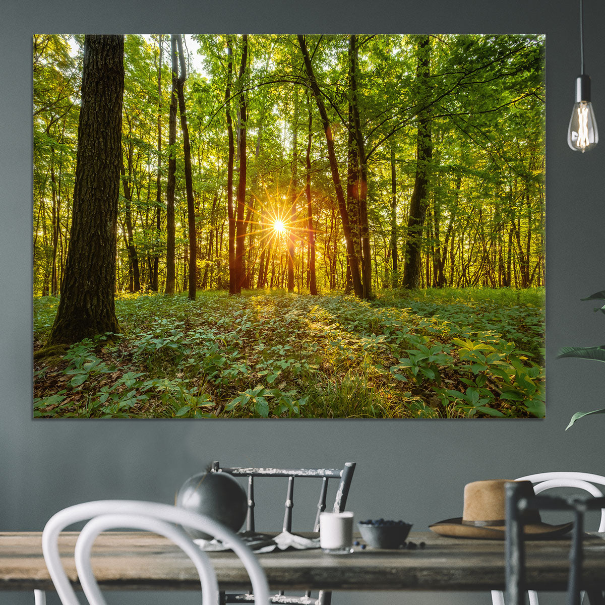 Dawn in the forest of Bavaria Canvas Print or Poster - Canvas Art Rocks - 3