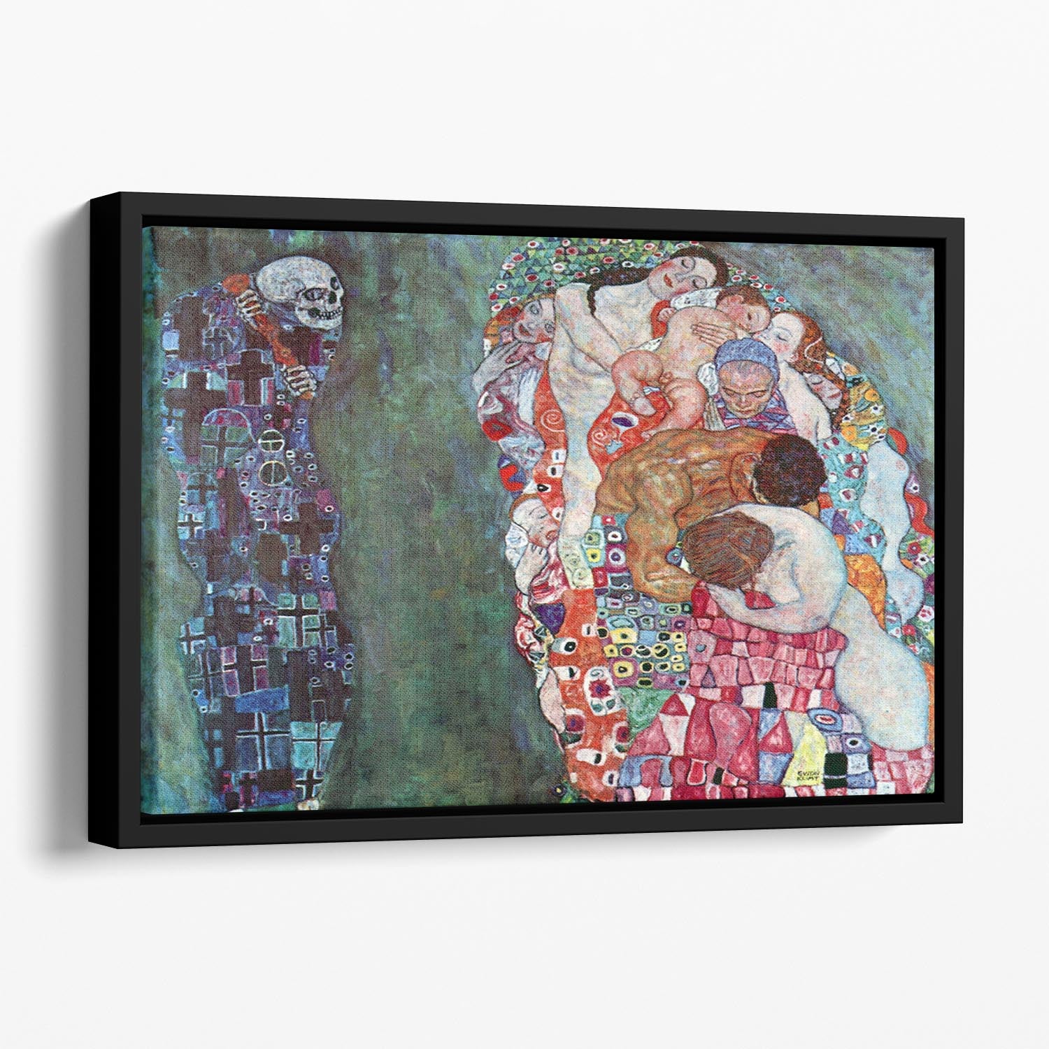Death and Life by Klimt Floating Framed Canvas