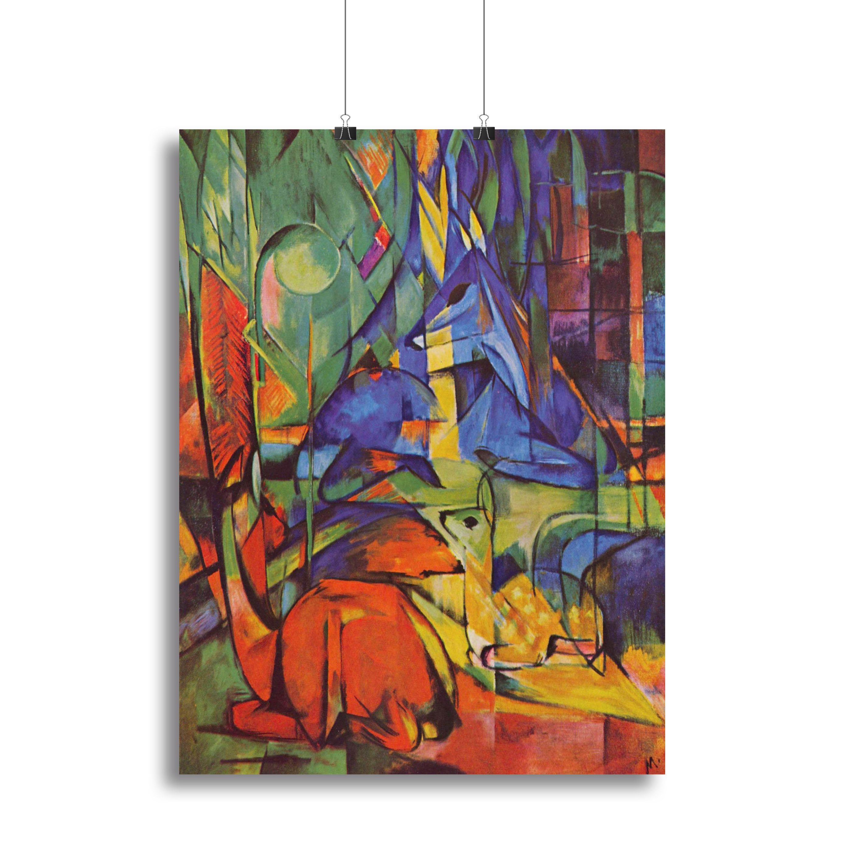 Deer in Forest by Franz Marc Canvas Print or Poster - Canvas Art Rocks - 2