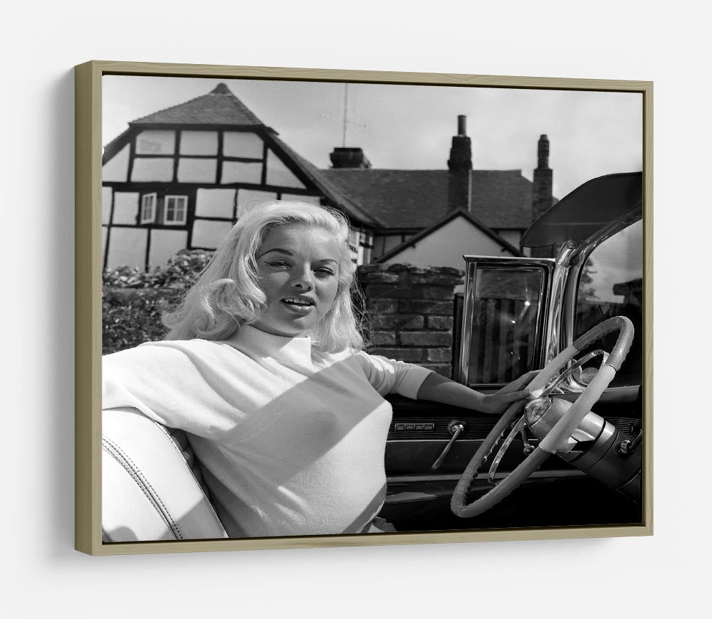 Diana Dors in her car HD Metal Print