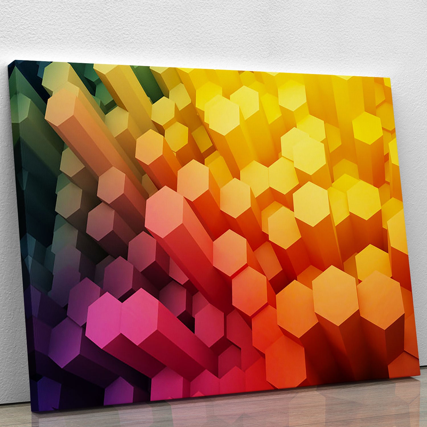 Dimensional Hexagons Canvas Print or Poster - Canvas Art Rocks - 1