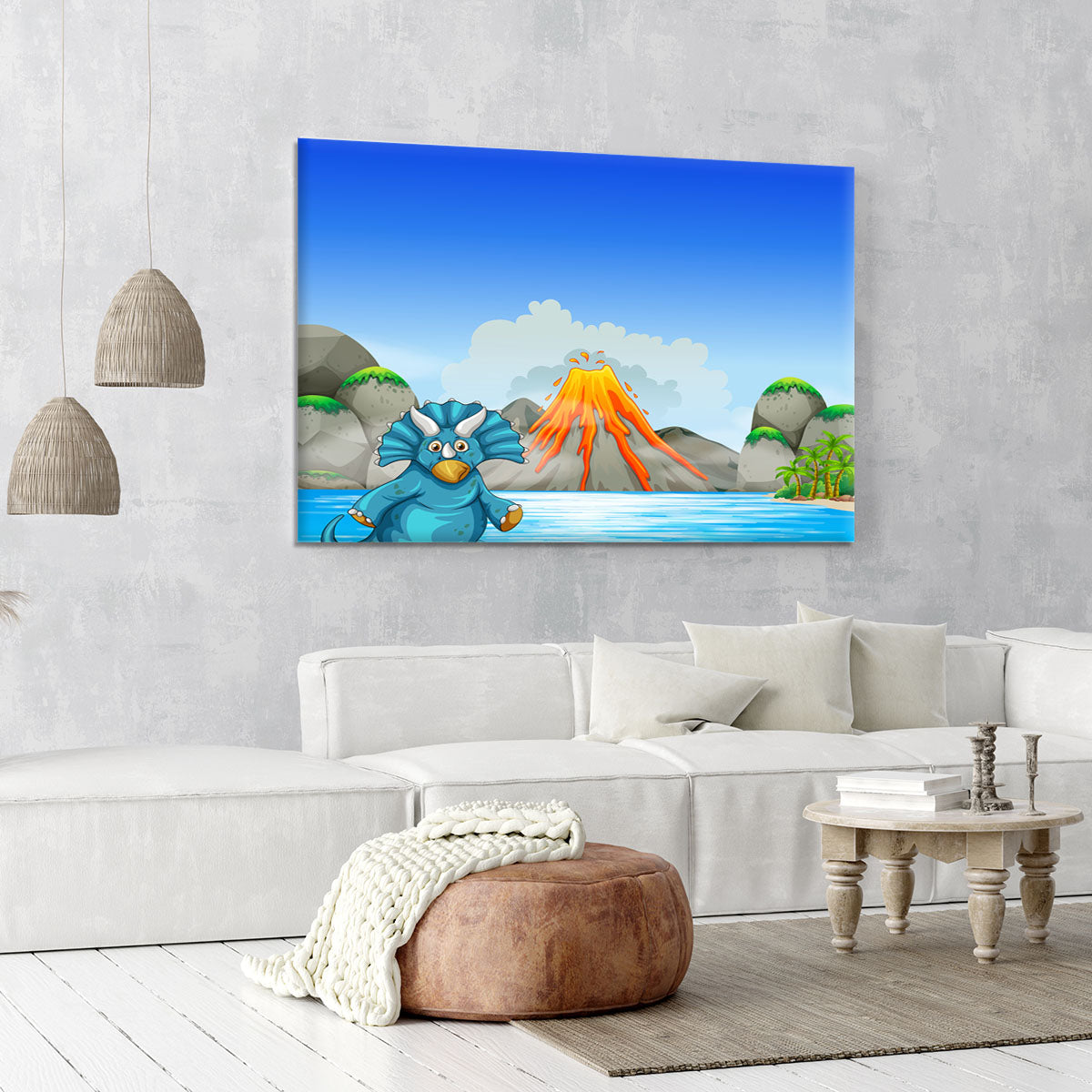 Dinosaur living by the lake Canvas Print or Poster - Canvas Art Rocks - 6