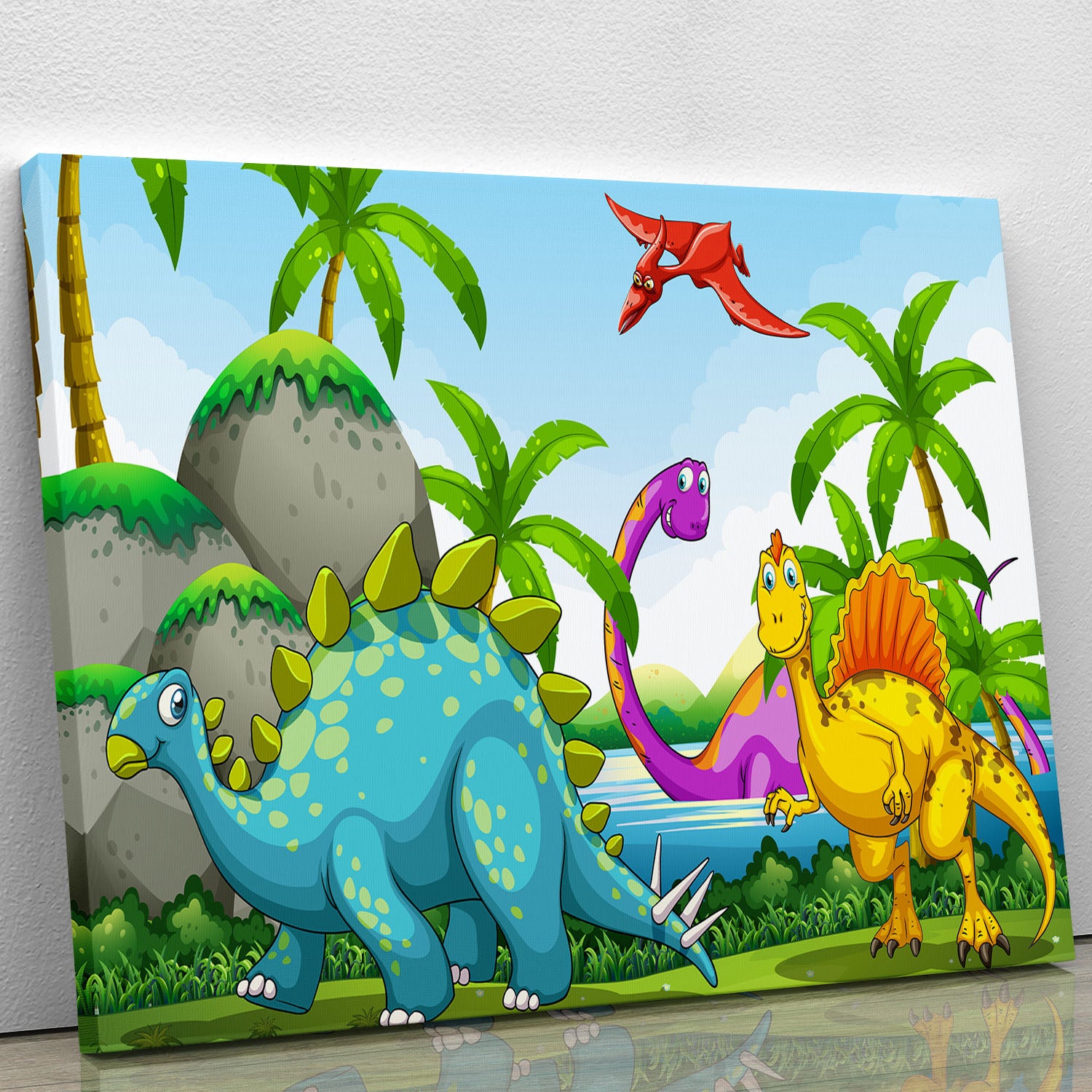 Dinosaurs living in the jungle Canvas Print or Poster - Canvas Art Rocks - 1