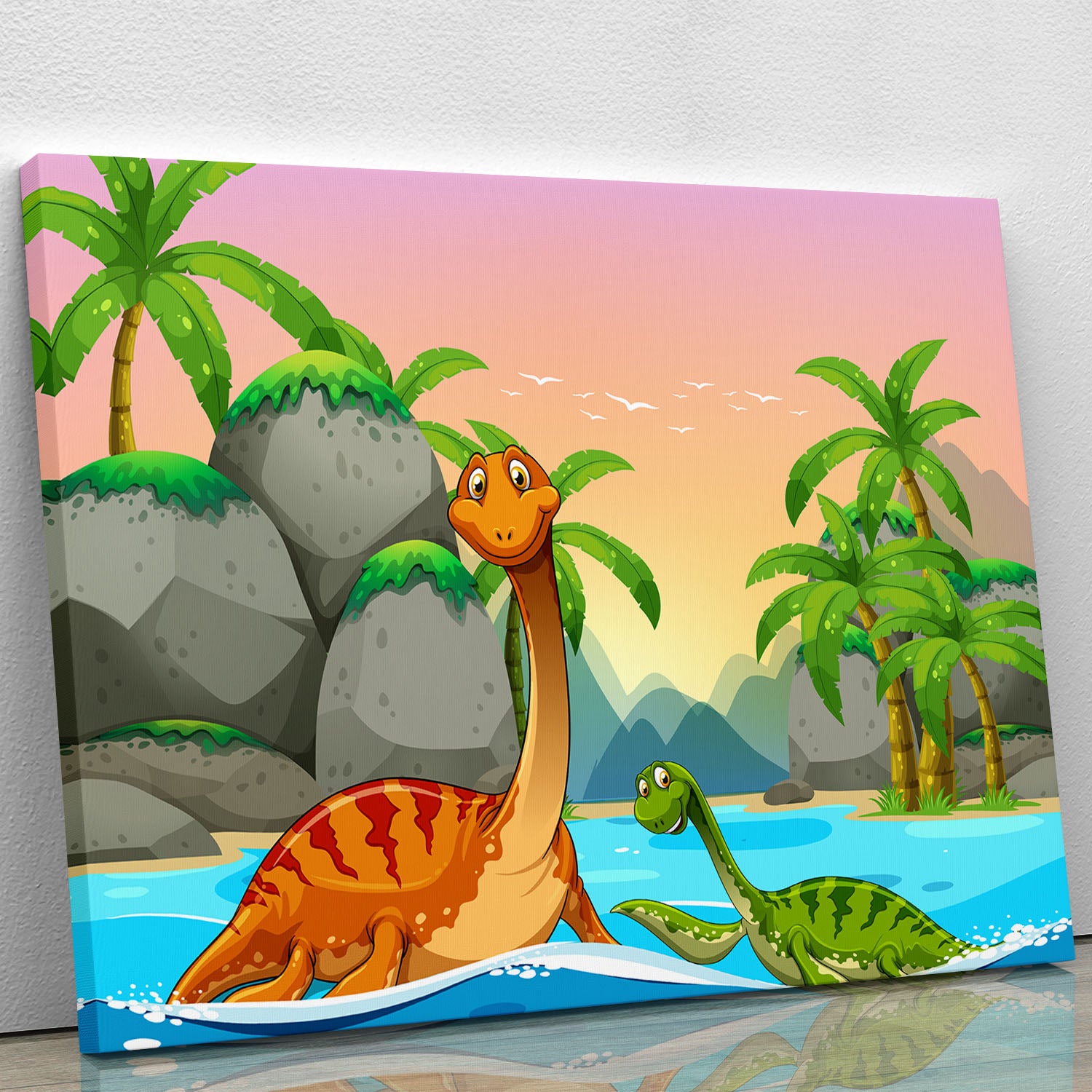 Dinosaurs living in the ocean Canvas Print or Poster - Canvas Art Rocks - 1