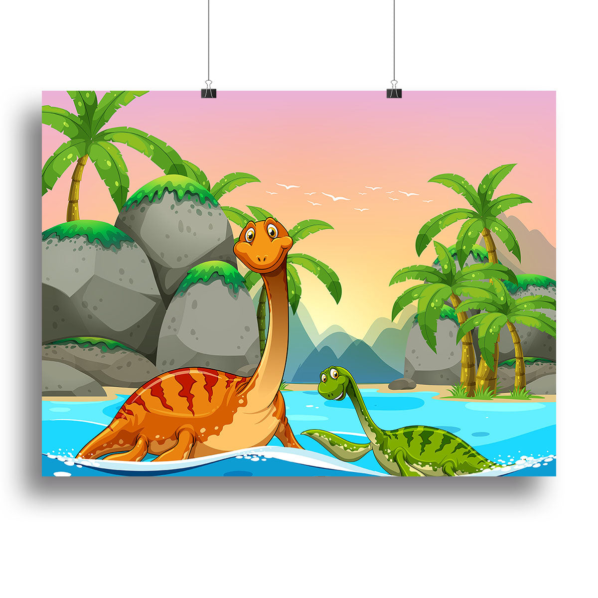 Dinosaurs living in the ocean Canvas Print or Poster - Canvas Art Rocks - 2