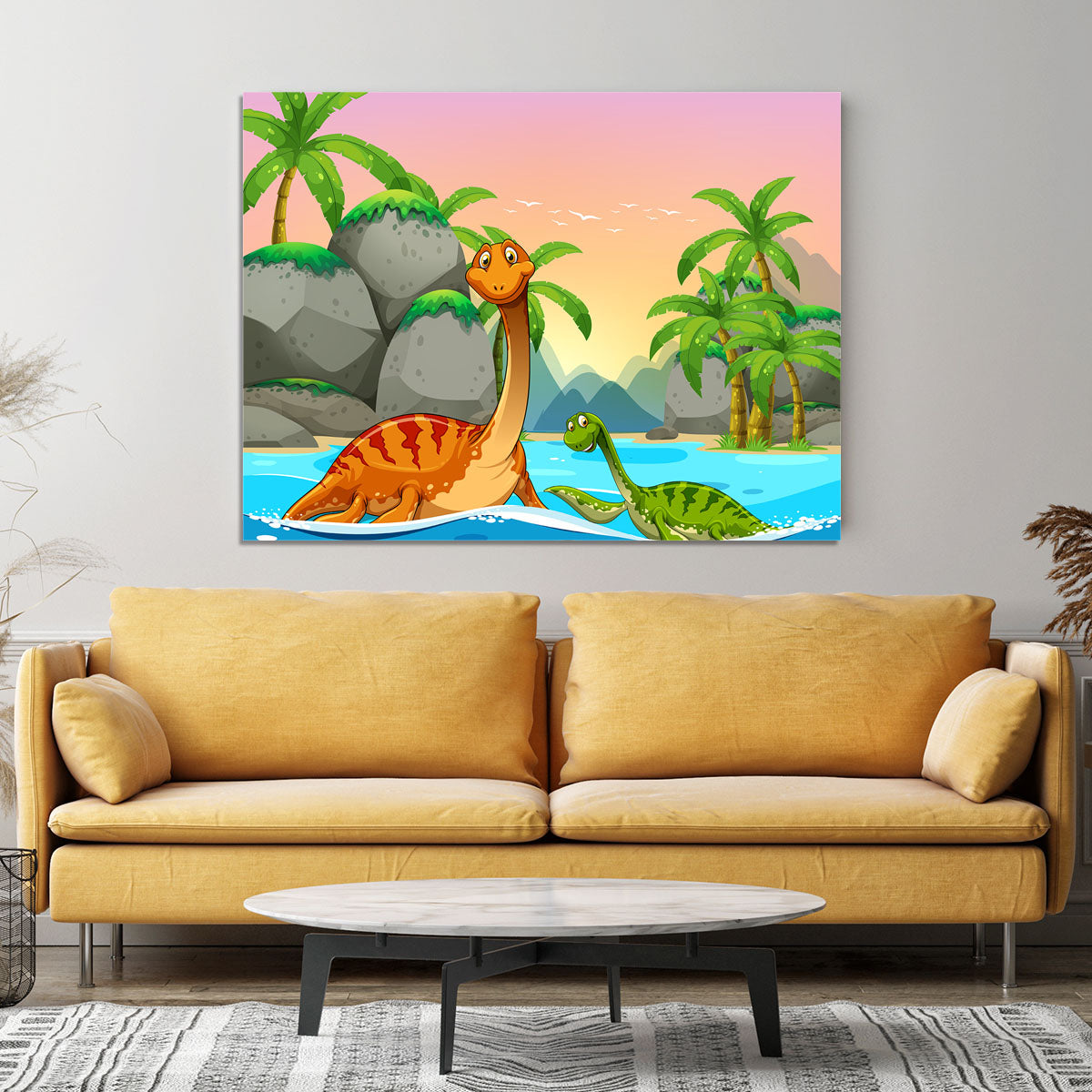Dinosaurs living in the ocean Canvas Print or Poster - Canvas Art Rocks - 4