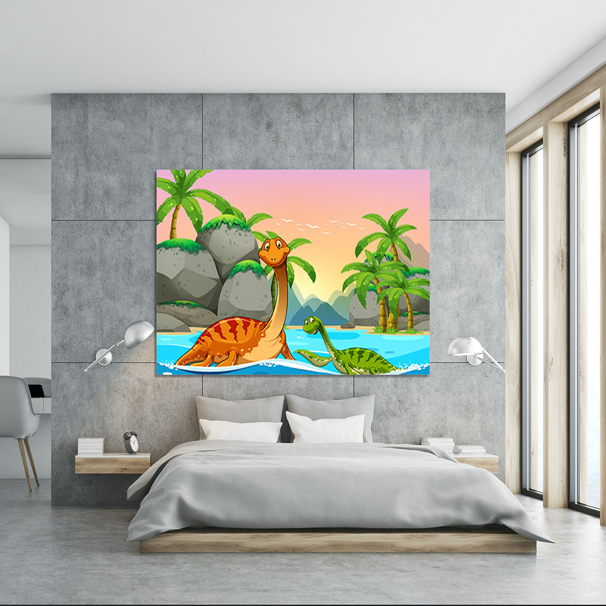 Dinosaurs living in the ocean Canvas Print or Poster - Canvas Art Rocks - 5