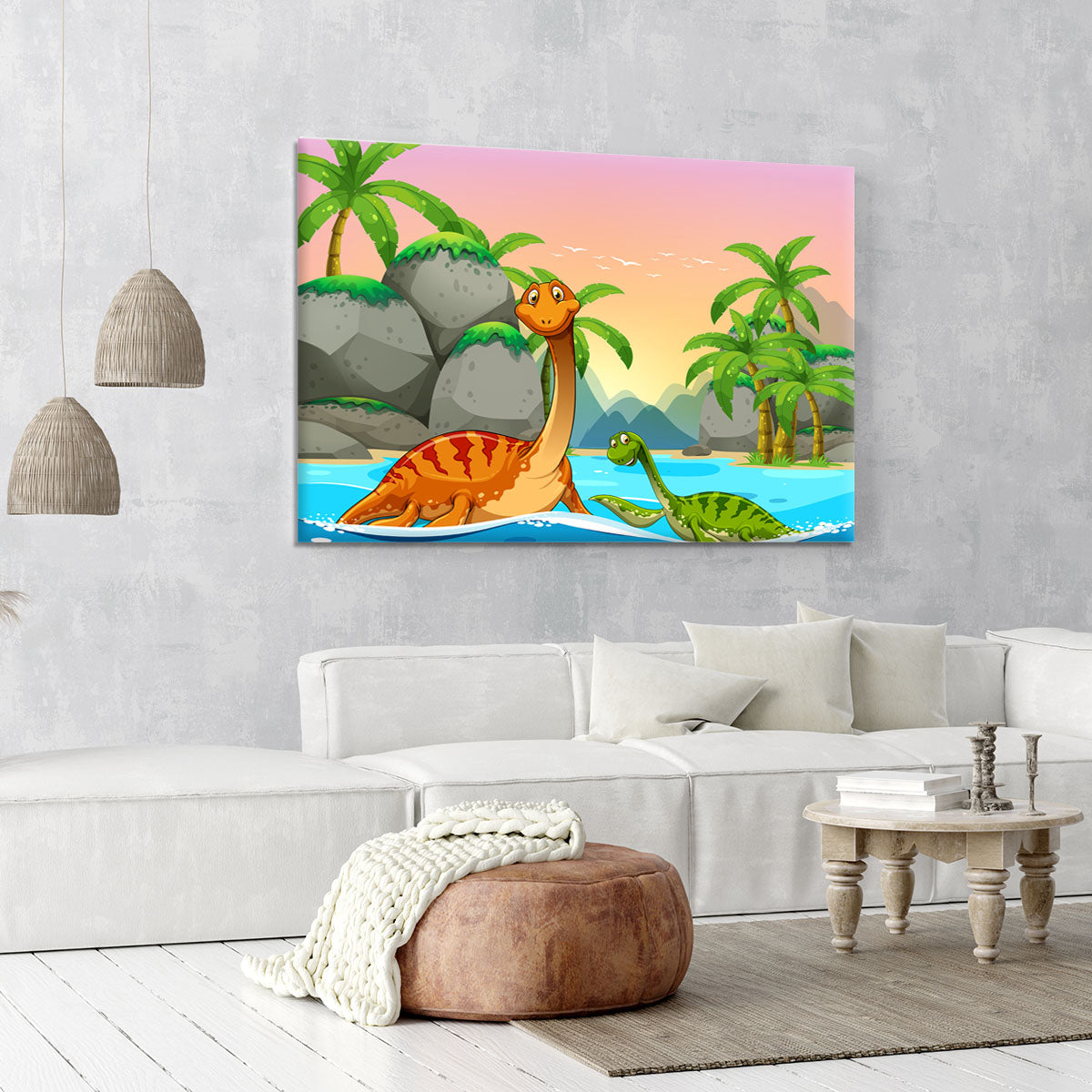 Dinosaurs living in the ocean Canvas Print or Poster - Canvas Art Rocks - 6