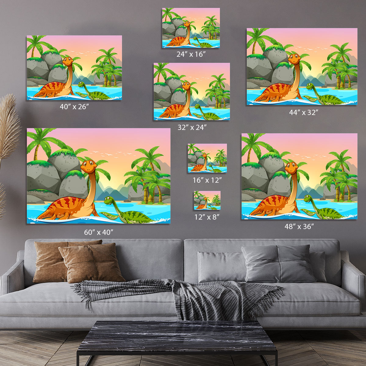 Dinosaurs living in the ocean Canvas Print or Poster - Canvas Art Rocks - 7