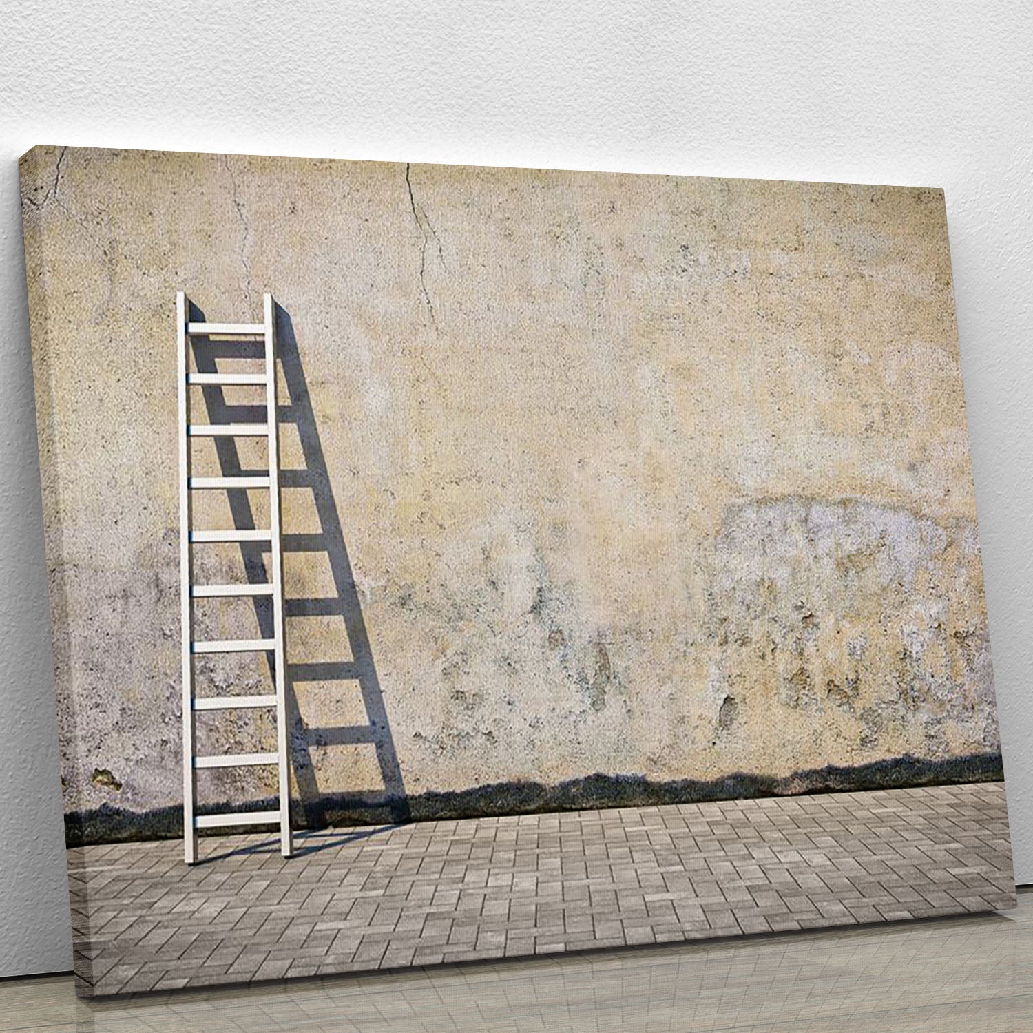 Dirty grunge wall with ladder Canvas Print or Poster - Canvas Art Rocks - 1