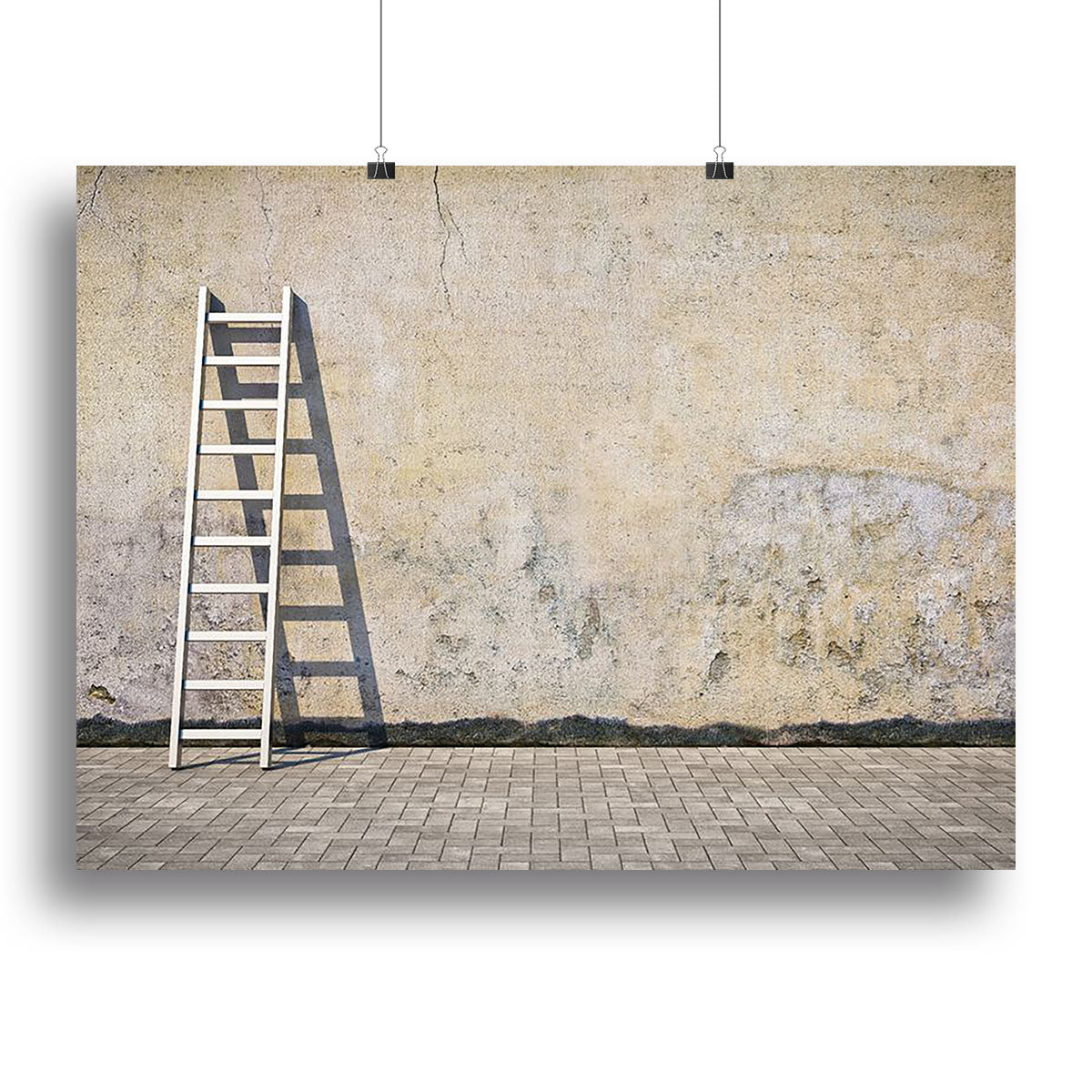 Dirty grunge wall with ladder Canvas Print or Poster - Canvas Art Rocks - 2
