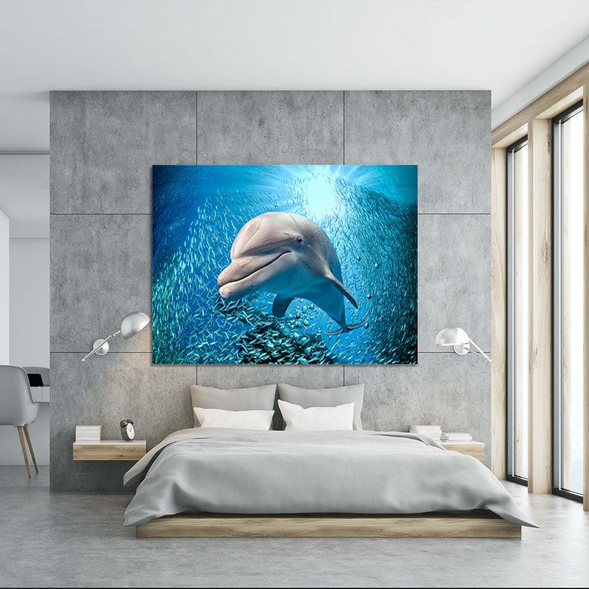 Dolphin underwater on ocean Canvas Print or Poster - Canvas Art Rocks - 5