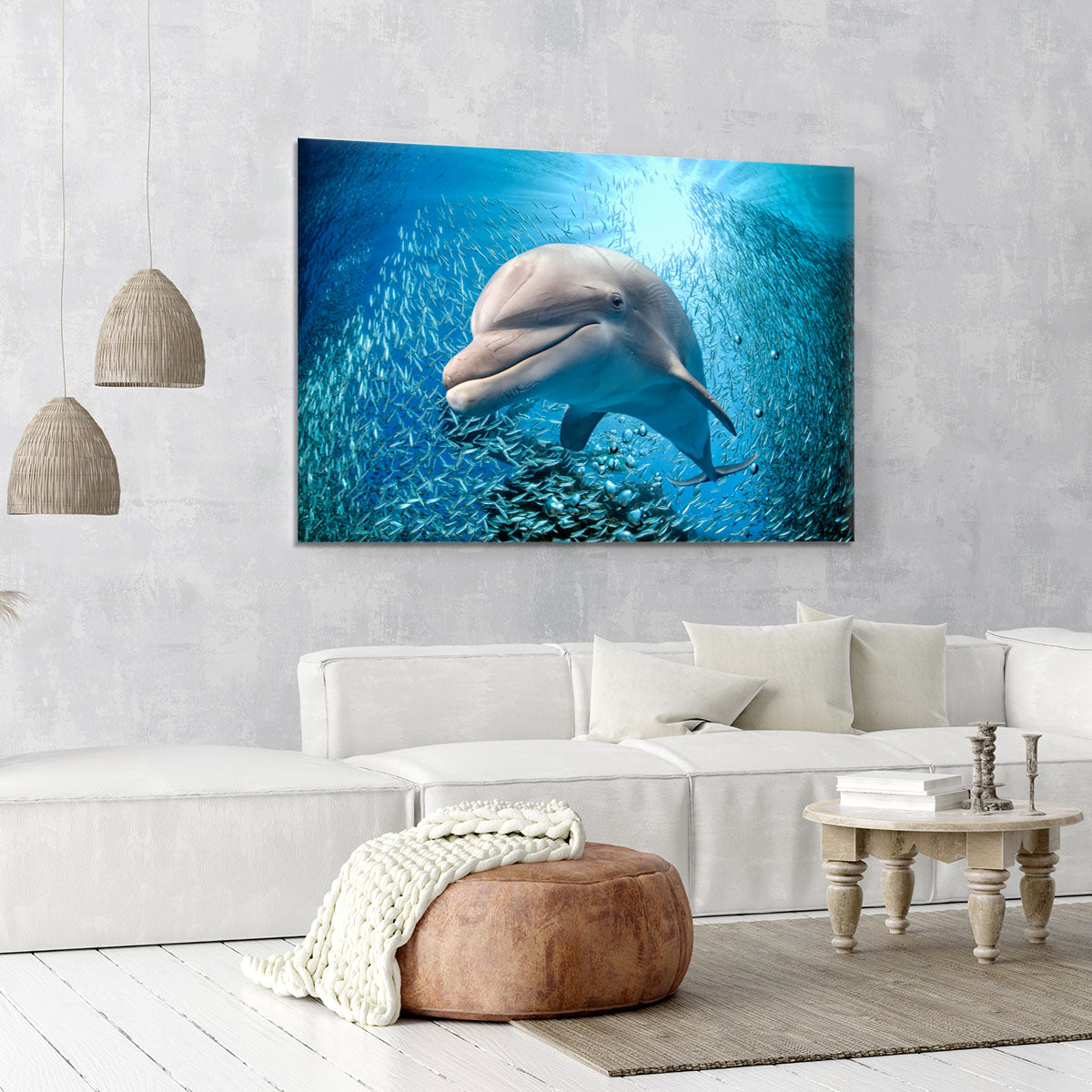 Dolphin underwater on ocean Canvas Print or Poster - Canvas Art Rocks - 6
