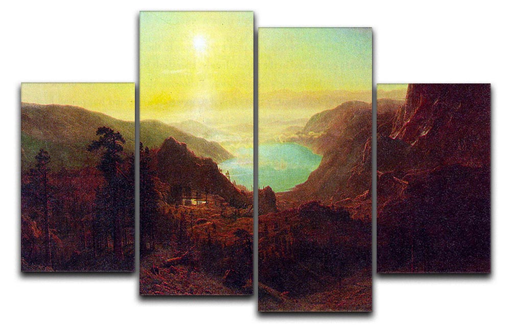 Donner Lake 2 by Bierstadt 4 Split Panel Canvas - Canvas Art Rocks - 1