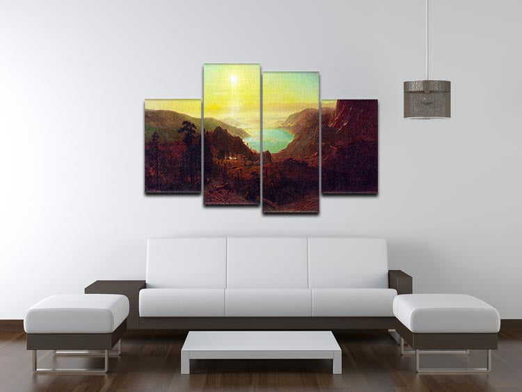 Donner Lake 2 by Bierstadt 4 Split Panel Canvas - Canvas Art Rocks - 3