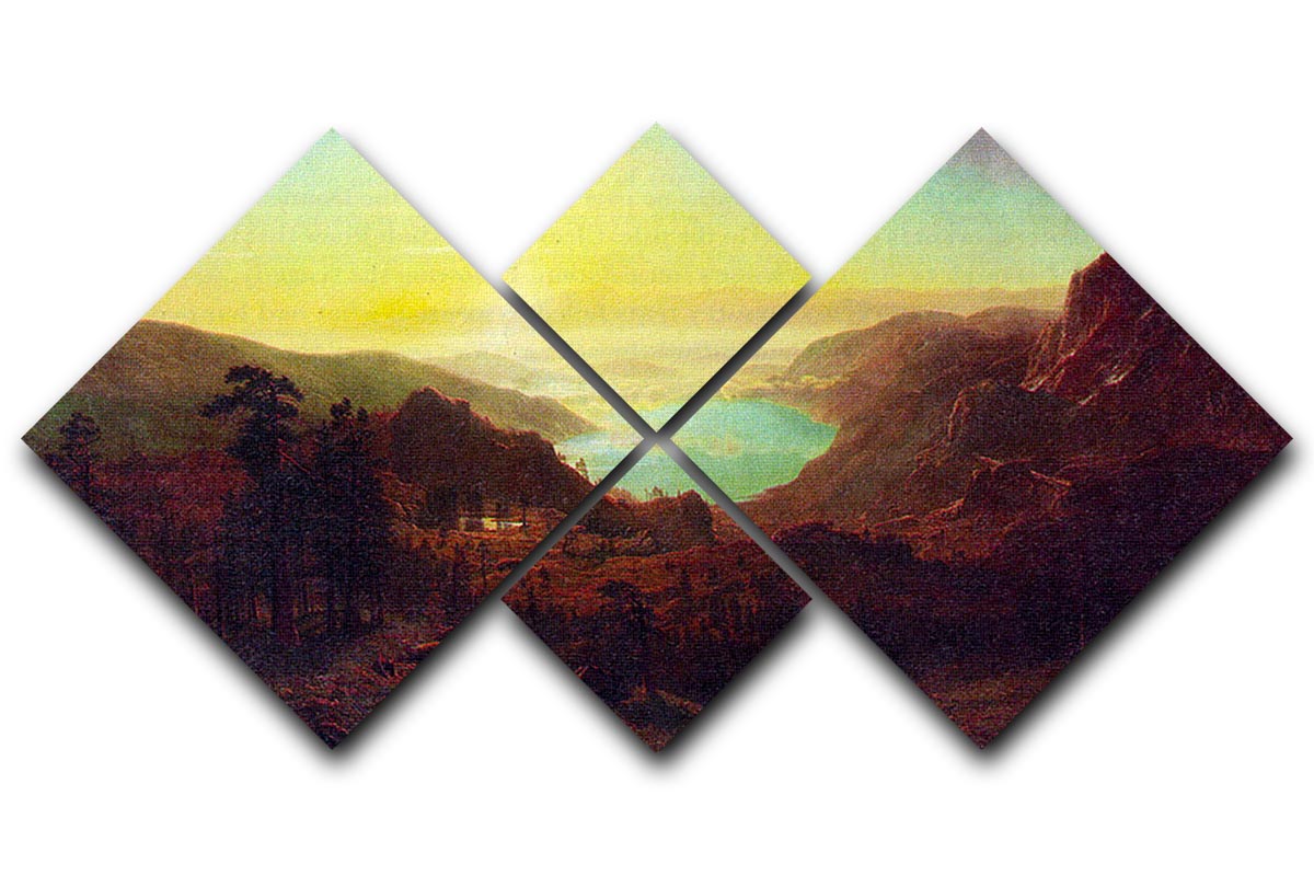 Donner Lake 2 by Bierstadt 4 Square Multi Panel Canvas - Canvas Art Rocks - 1