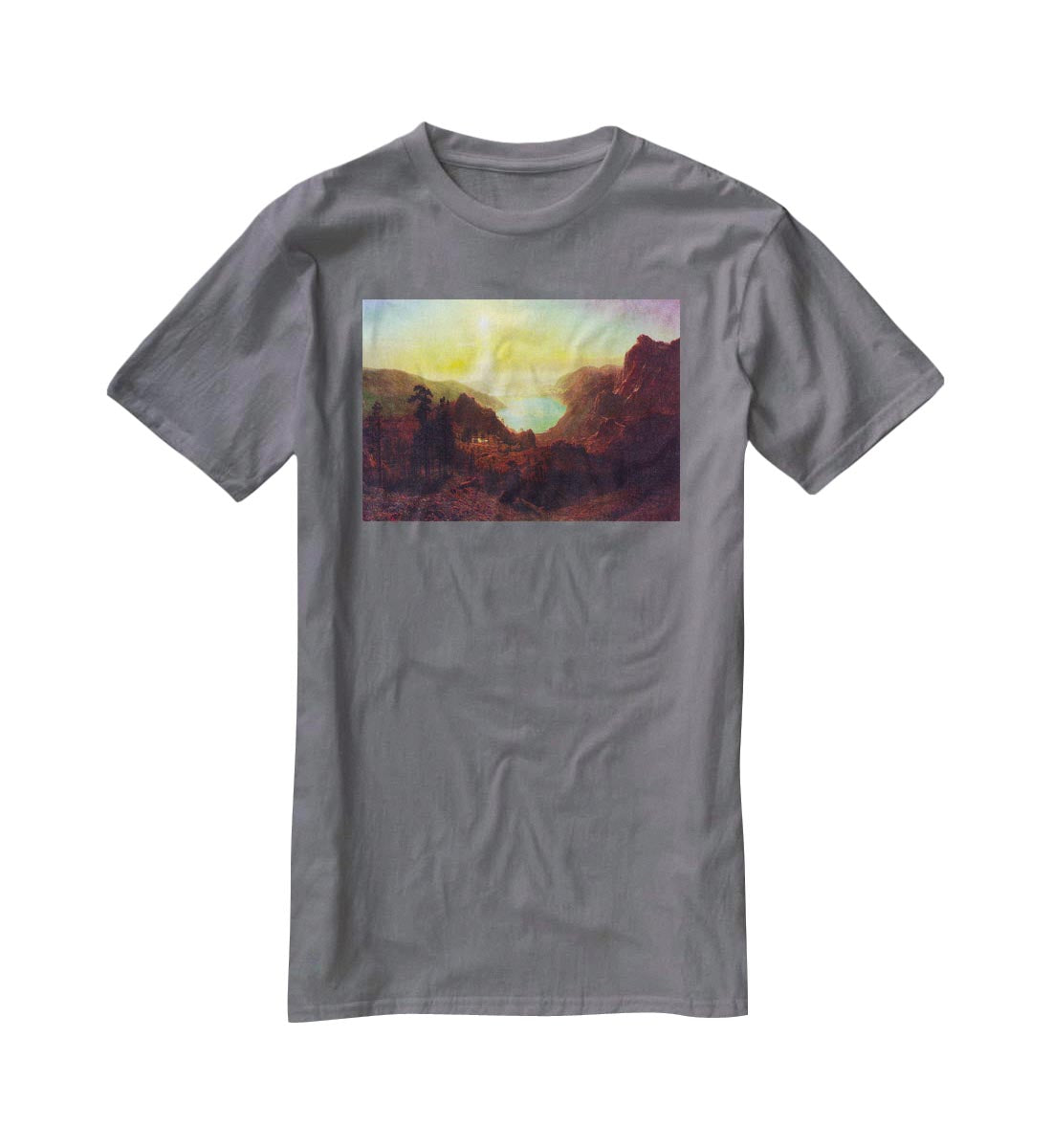 Donner Lake 2 by Bierstadt T-Shirt - Canvas Art Rocks - 3