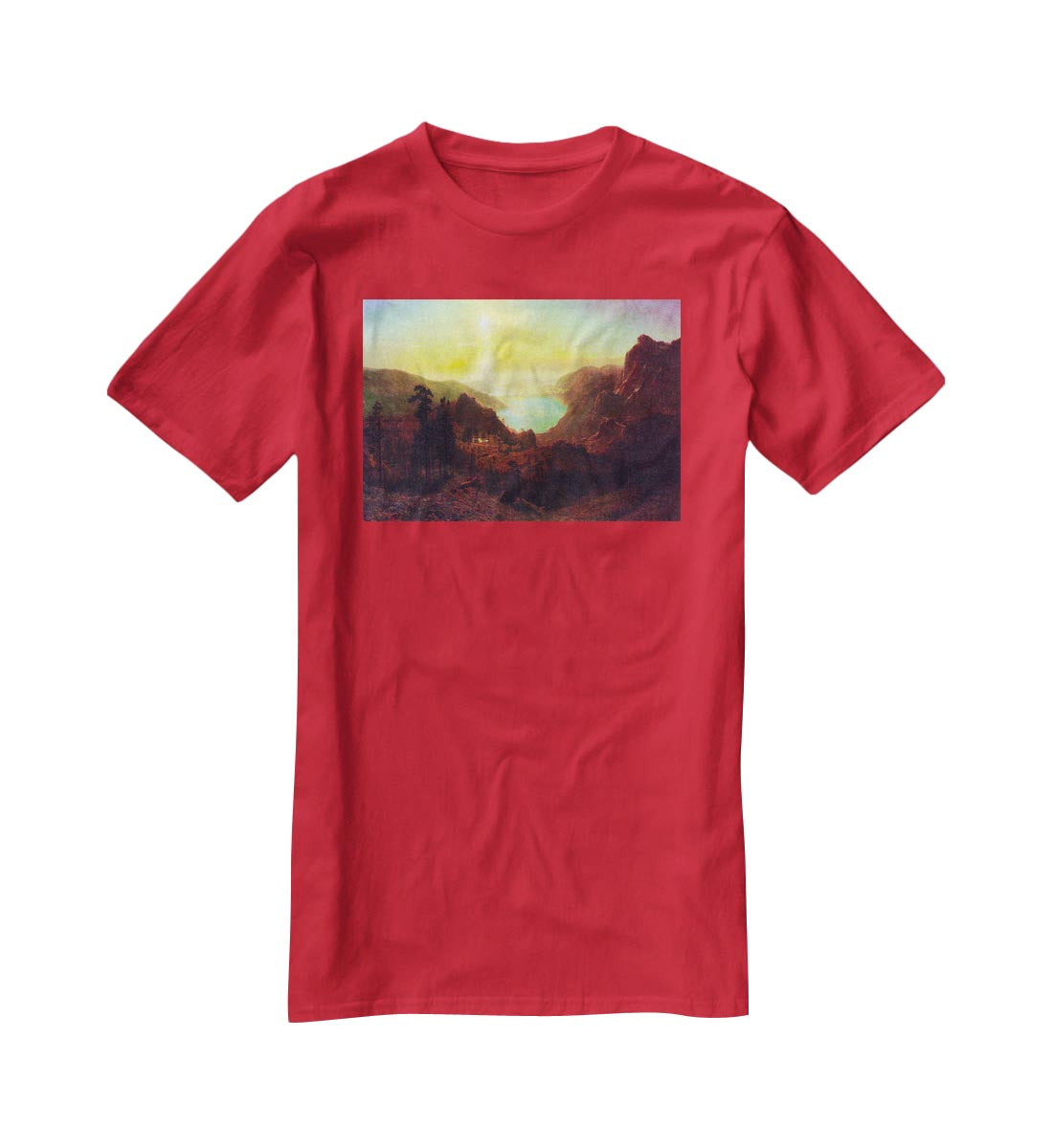 Donner Lake 2 by Bierstadt T-Shirt - Canvas Art Rocks - 4
