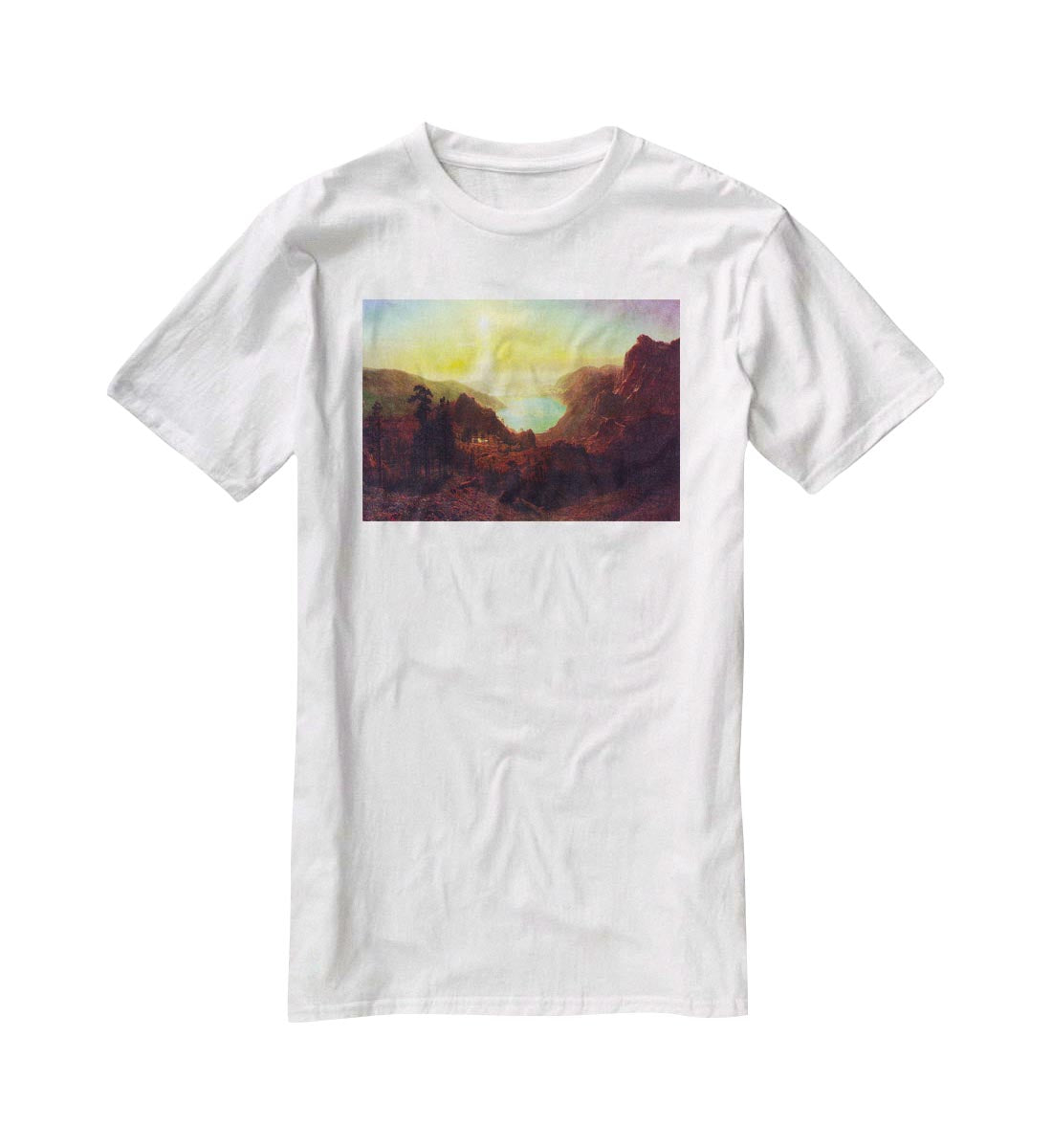 Donner Lake 2 by Bierstadt T-Shirt - Canvas Art Rocks - 5
