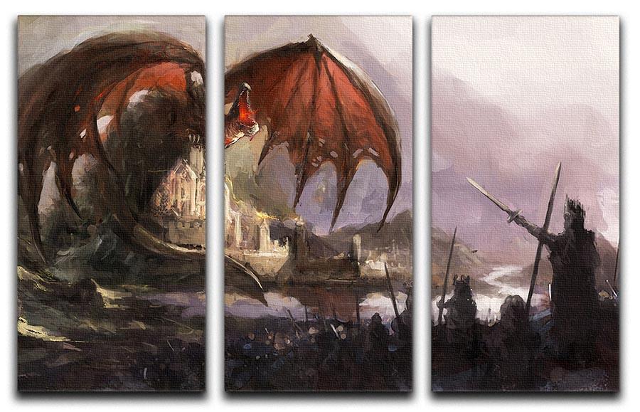 Dragon 3 Split Panel Canvas Print - Canvas Art Rocks - 1