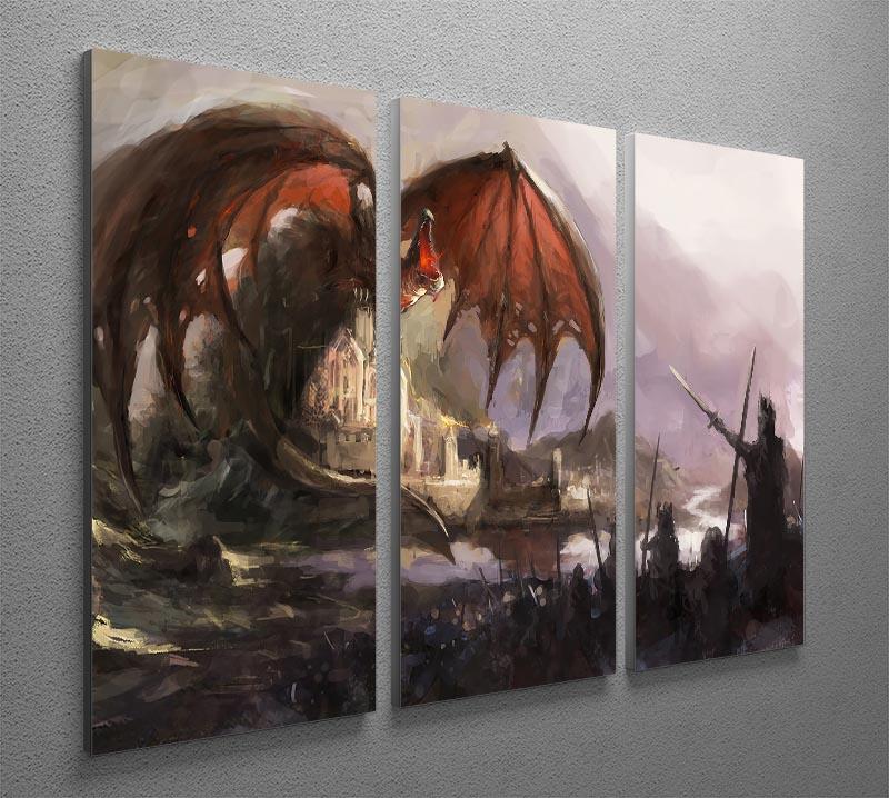 Dragon 3 Split Panel Canvas Print - Canvas Art Rocks - 2