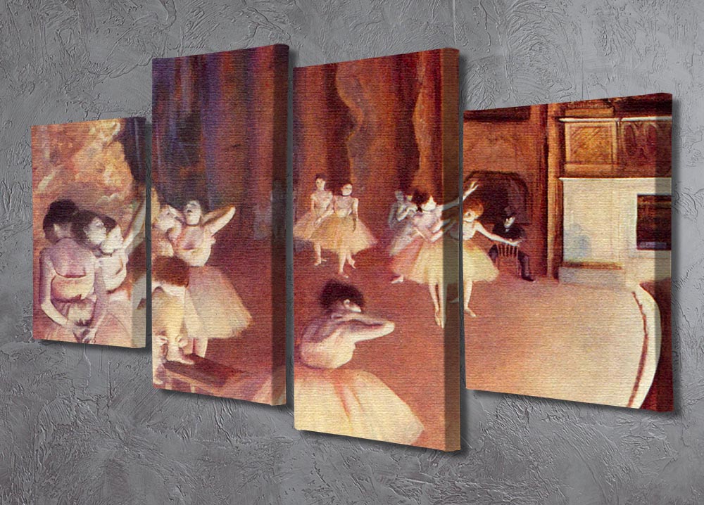 Dress rehearsal of the ballet on the stage by Degas 4 Split Panel Canvas - Canvas Art Rocks - 2