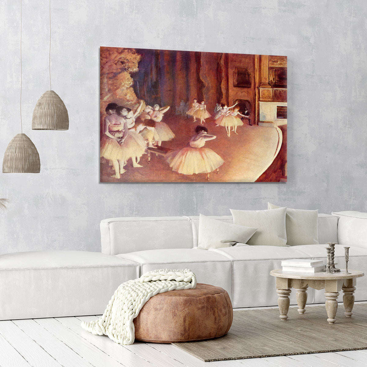 Dress rehearsal of the ballet on the stage by Degas Canvas Print or Poster - Canvas Art Rocks - 6