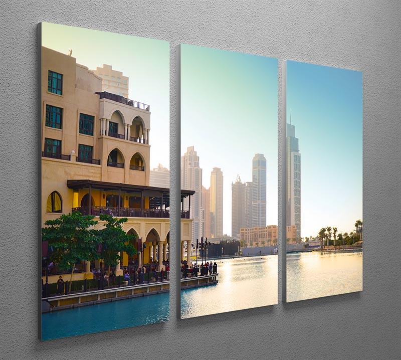 Dubai downtown at sunset 3 Split Panel Canvas Print - Canvas Art Rocks - 2