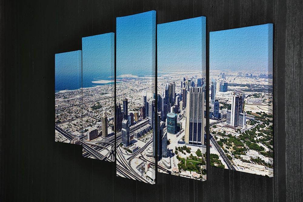 Dubai downtown top view 5 Split Panel Canvas  - Canvas Art Rocks - 2
