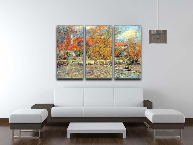 Duck pond by Renoir 3 Split Panel Canvas Print - Canvas Art Rocks - 3