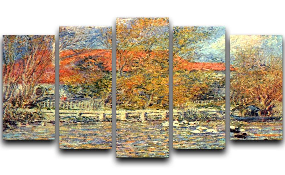 Duck pond by Renoir 5 Split Panel Canvas  - Canvas Art Rocks - 1