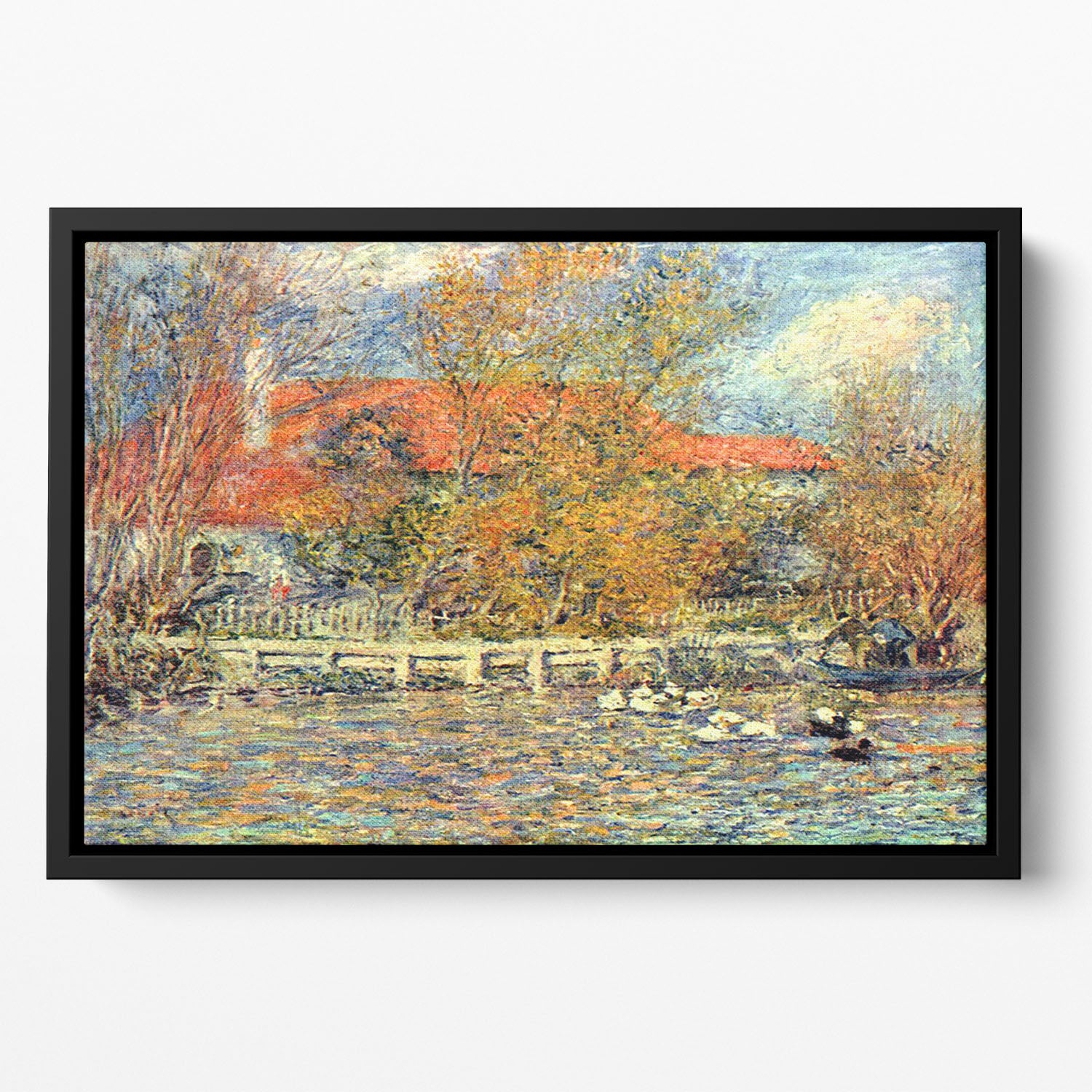 Duck pond by Renoir Floating Framed Canvas