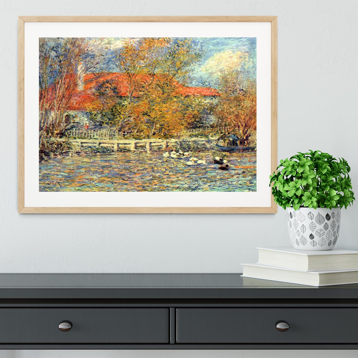 Duck pond by Renoir Framed Print - Canvas Art Rocks - 3