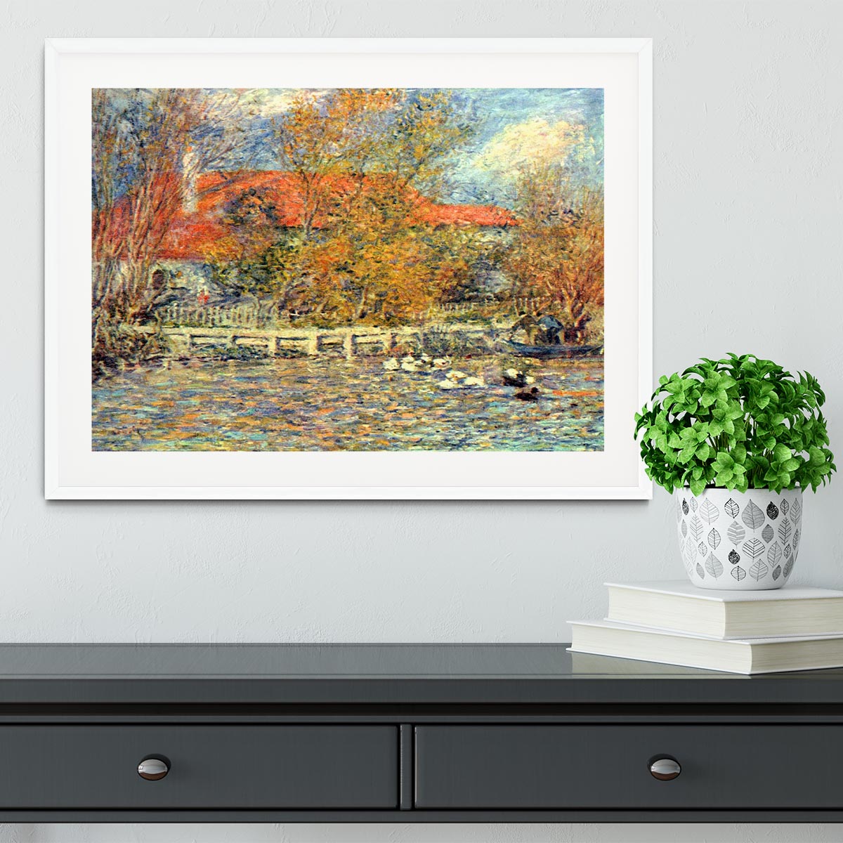 Duck pond by Renoir Framed Print - Canvas Art Rocks - 5
