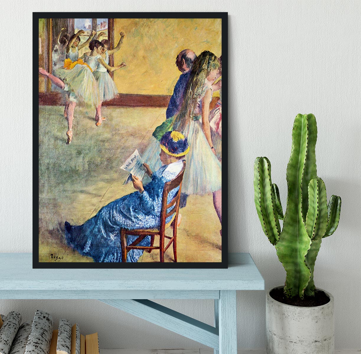 During the dance lessons Madame Cardinal by Degas Framed Print - Canvas Art Rocks - 2