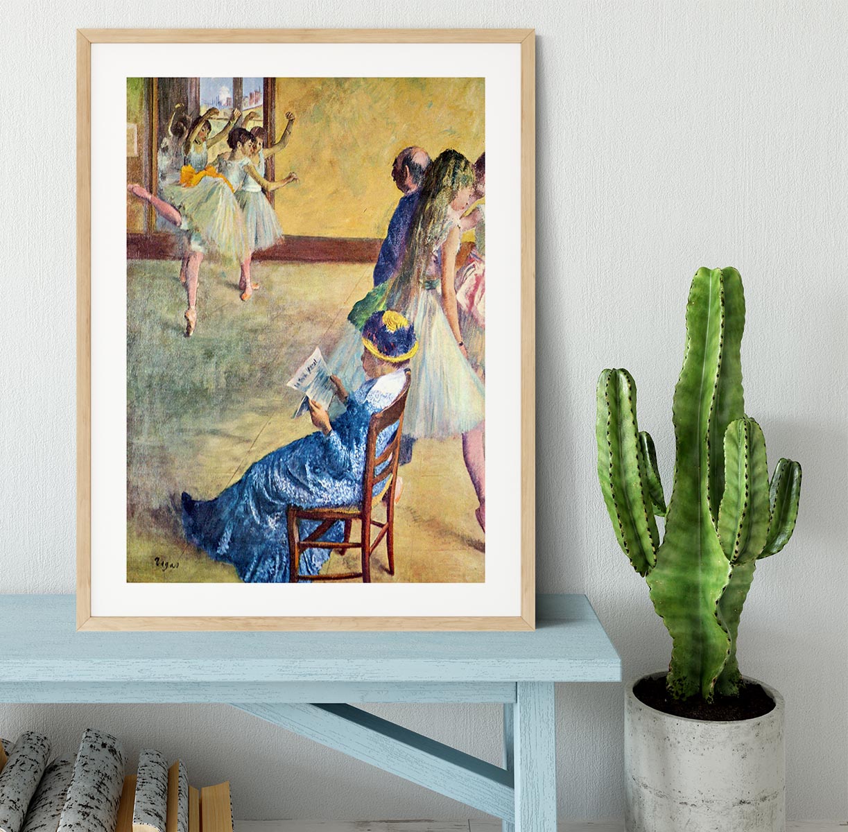 During the dance lessons Madame Cardinal by Degas Framed Print - Canvas Art Rocks - 3