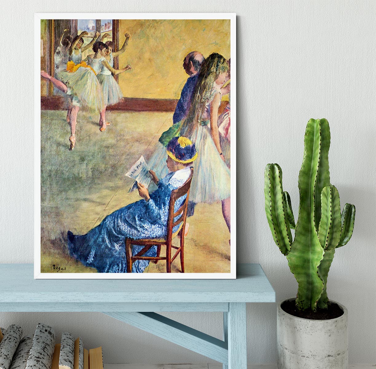 During the dance lessons Madame Cardinal by Degas Framed Print - Canvas Art Rocks -6