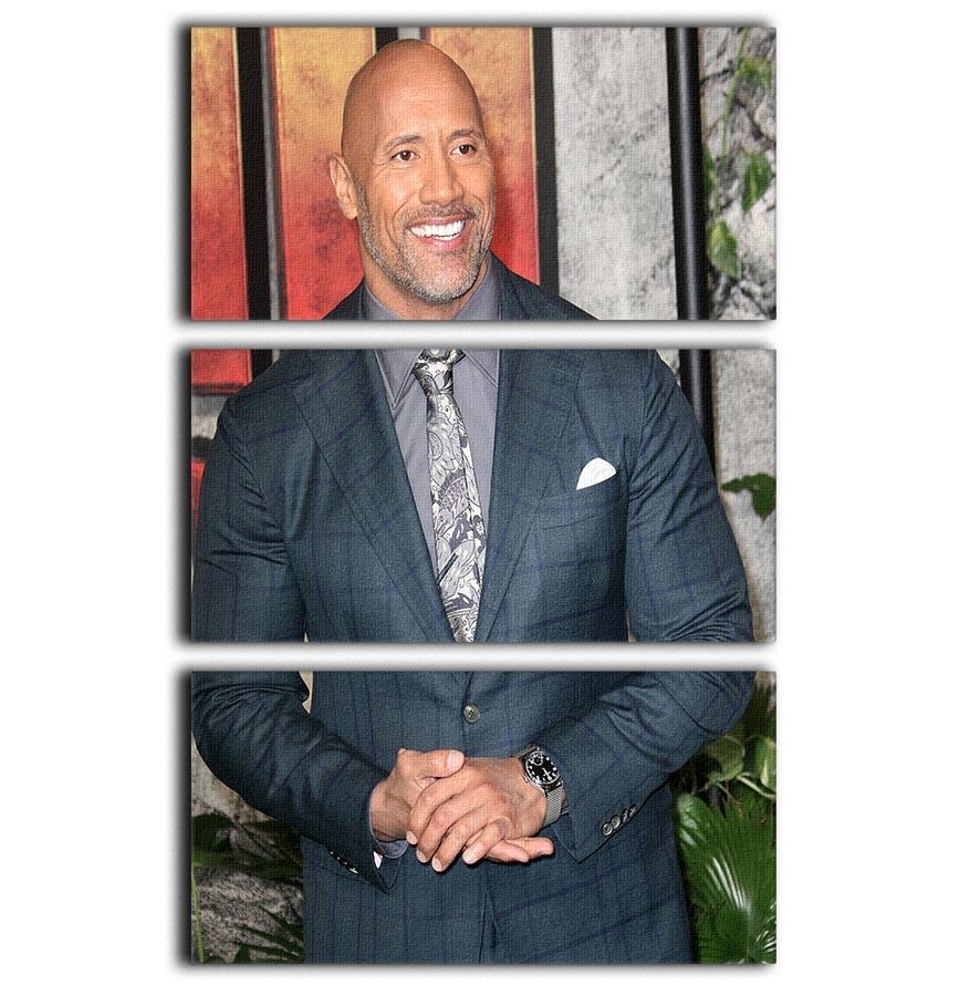 Dwayne The Rock Johnson 3 Split Panel Canvas Print - Canvas Art Rocks - 1