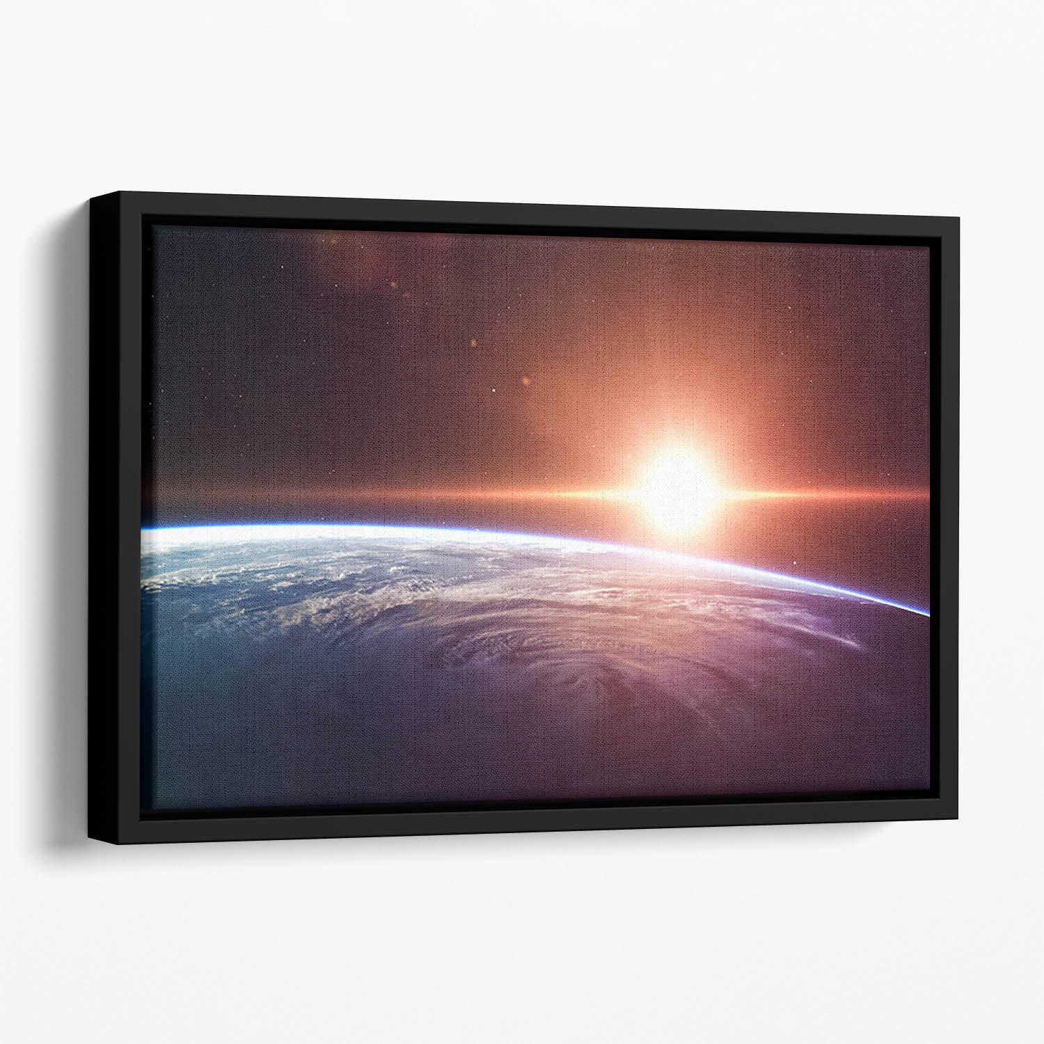 Earth Sunrise Floating Framed Canvas
