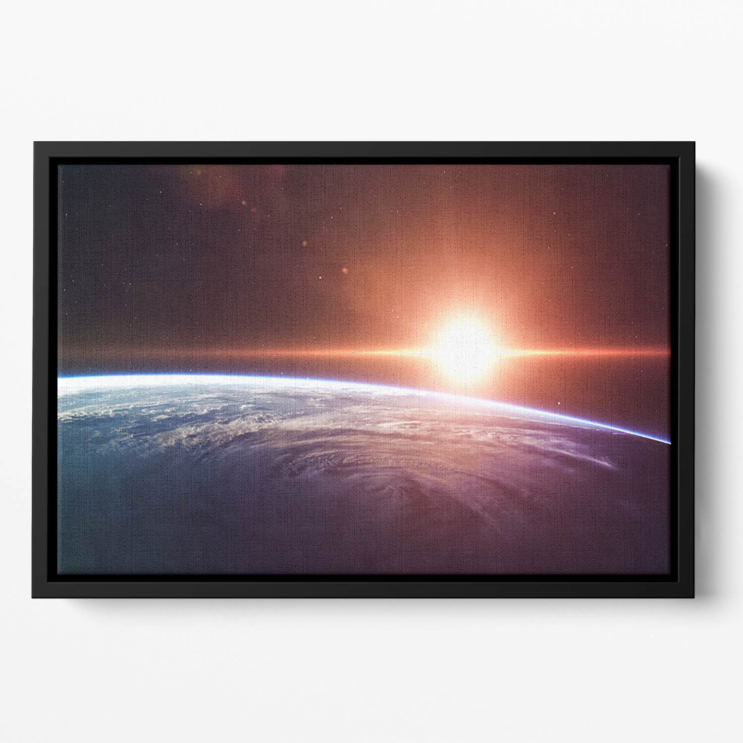Earth Sunrise Floating Framed Canvas