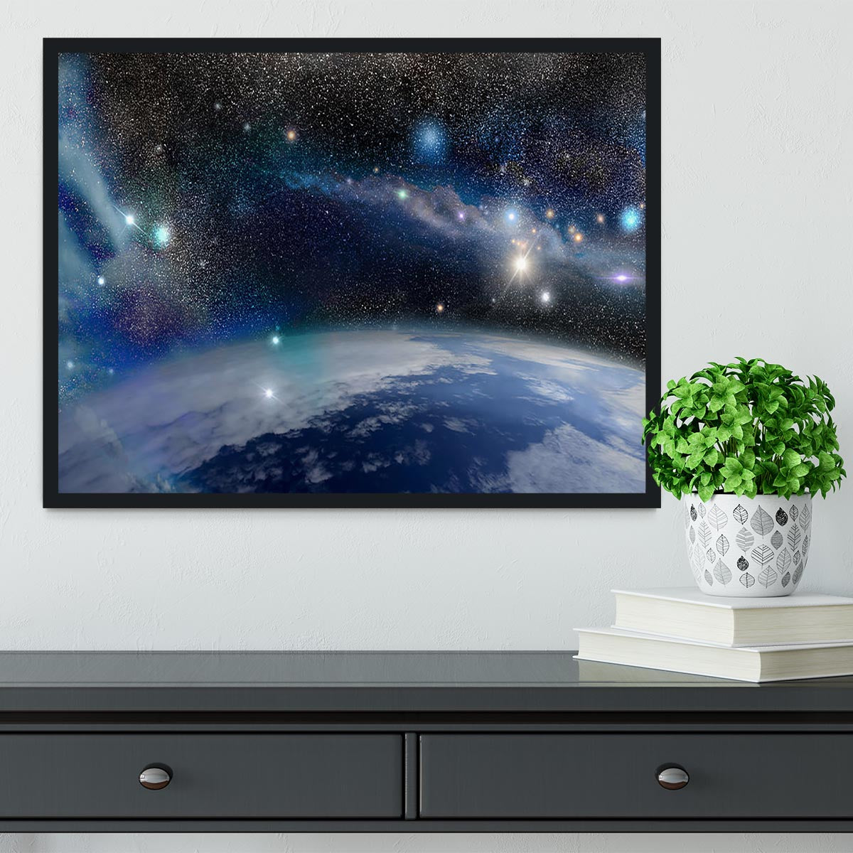 Earth in a Cosmic Cloud Framed Print - Canvas Art Rocks - 2