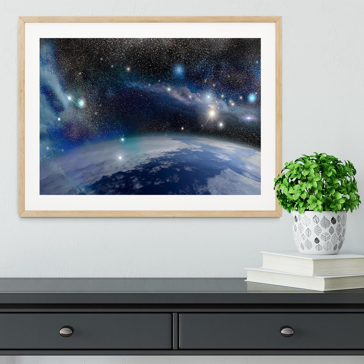 Earth in a Cosmic Cloud Framed Print - Canvas Art Rocks - 3