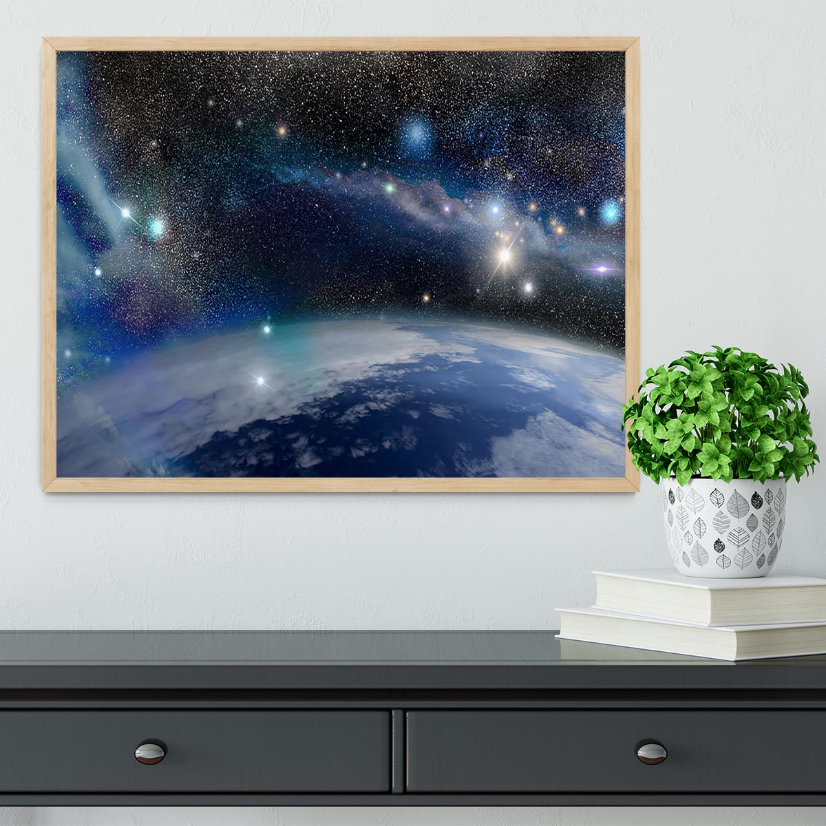 Earth in a Cosmic Cloud Framed Print - Canvas Art Rocks - 4
