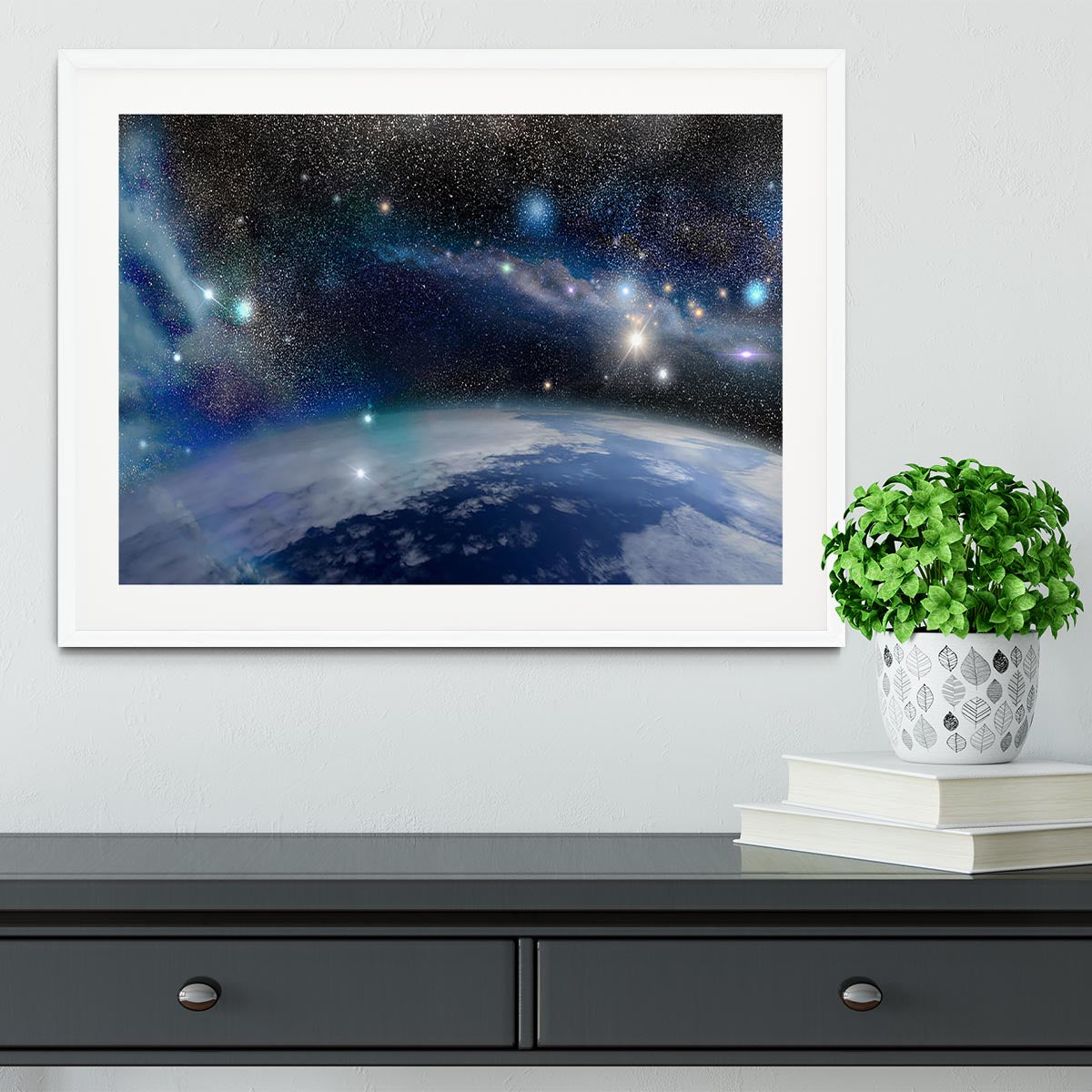 Earth in a Cosmic Cloud Framed Print - Canvas Art Rocks - 5