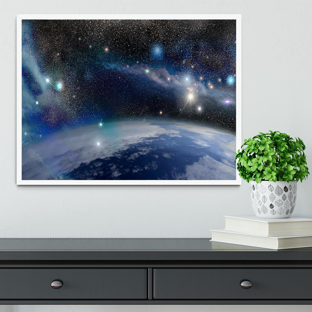 Earth in a Cosmic Cloud Framed Print - Canvas Art Rocks -6
