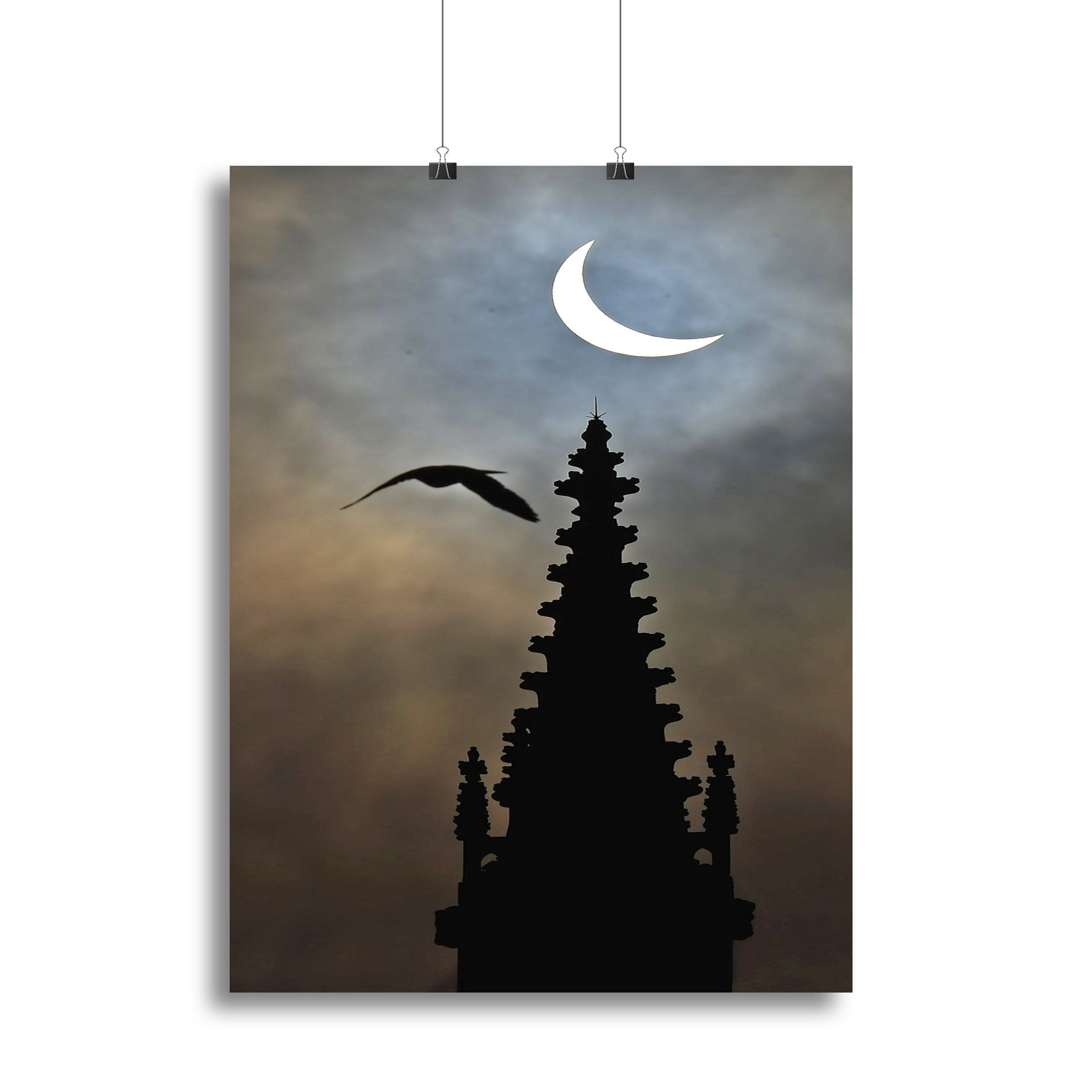 Eclipse over Worcester Cathedral Canvas Print or Poster - Canvas Art Rocks - 2