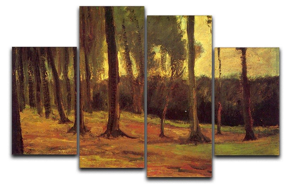 Edge of a Wood by Van Gogh 4 Split Panel Canvas  - Canvas Art Rocks - 1