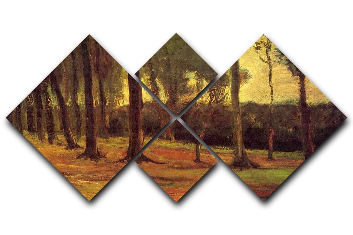 Edge of a Wood by Van Gogh 4 Square Multi Panel Canvas  - Canvas Art Rocks - 1